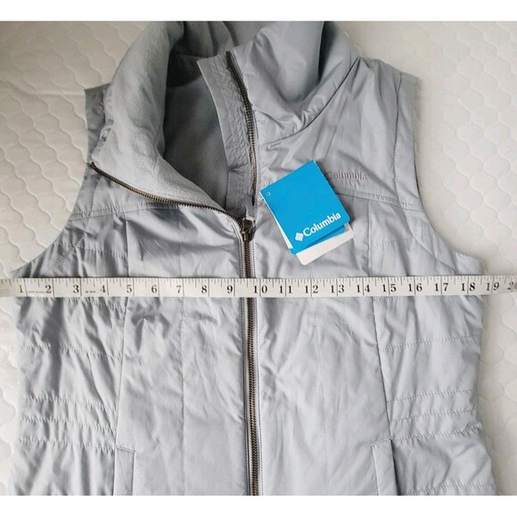 Columbia Women's Cedar Express Vest Size M Lined Gray Full Zip Puffer Jacket - Picture 3 of 13